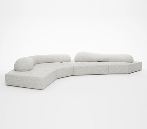 edra タトリン　スパイラルソファー edra エドラ Tatlin タトリン スパイラルソファ 赤色ベロア生地