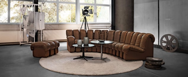 デセデの1人用ソファ　4パーツ　本革ホワイト送料込み デセデの1人用ソファ 4パーツ 本革ホワイト送料込み